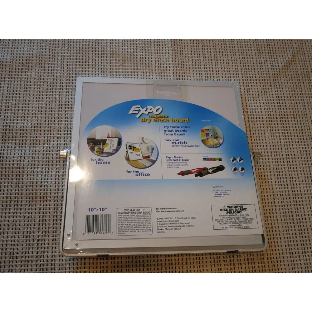 Expo Magnetic Dry Erase Board 10x10 Double Sided with Marker Magnets New